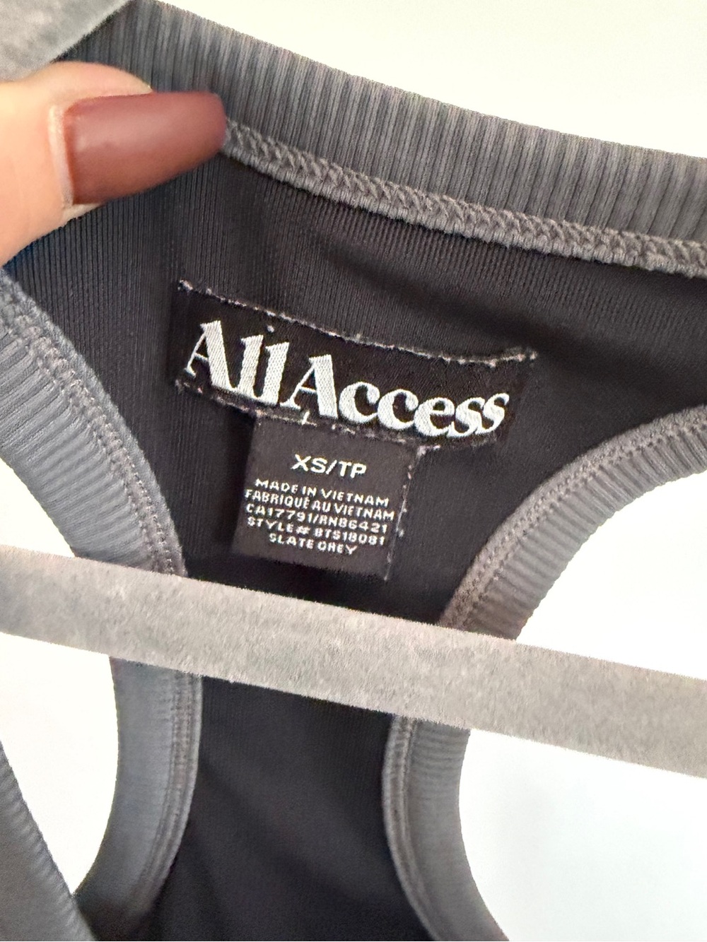 All Access Slate Grey Ribbed Racerback Tank - Picture 2 of 2